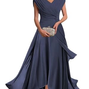 Chic Midnight Blue High Low Dress